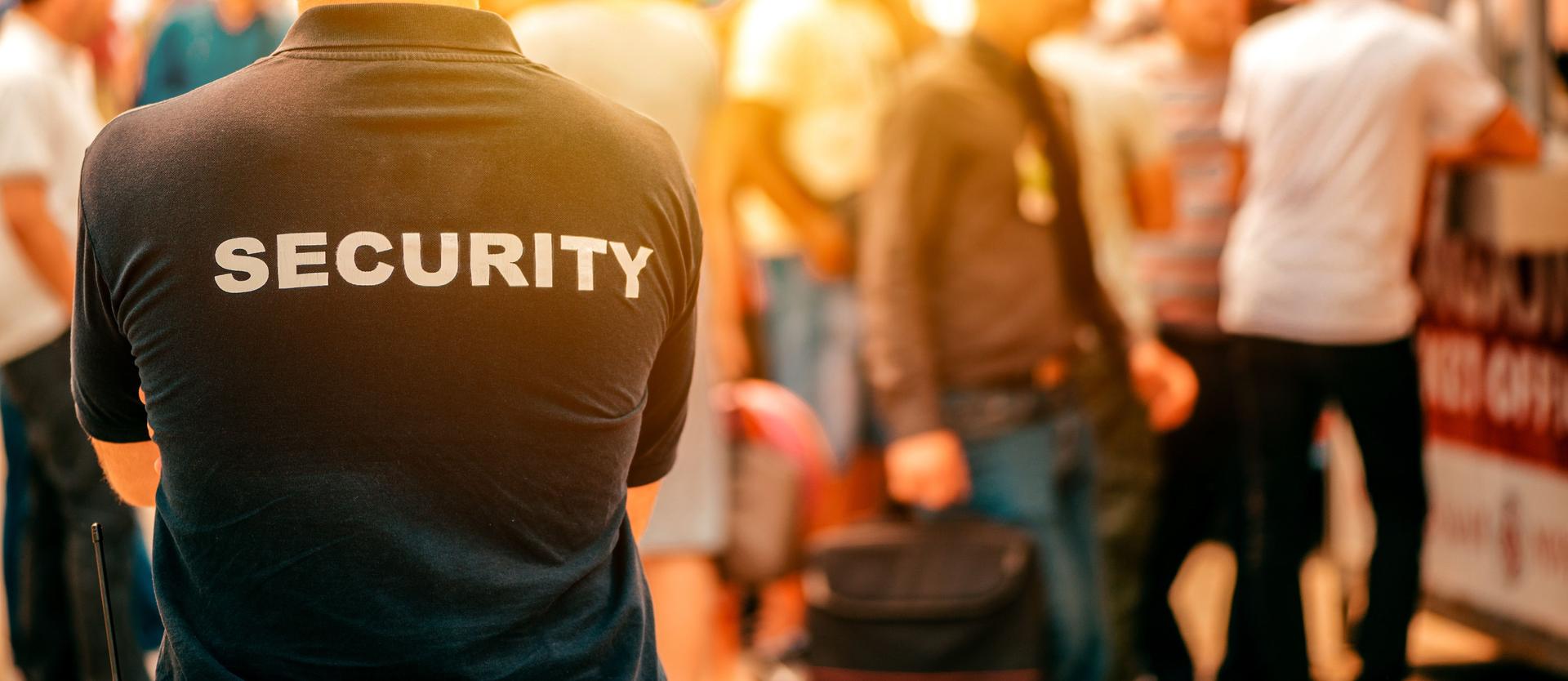 Security guard at live festivale event